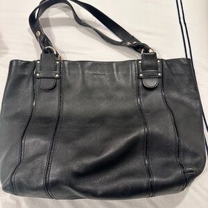 KATE SPADE Large Black Soft Leather Shoulder Tote Bag